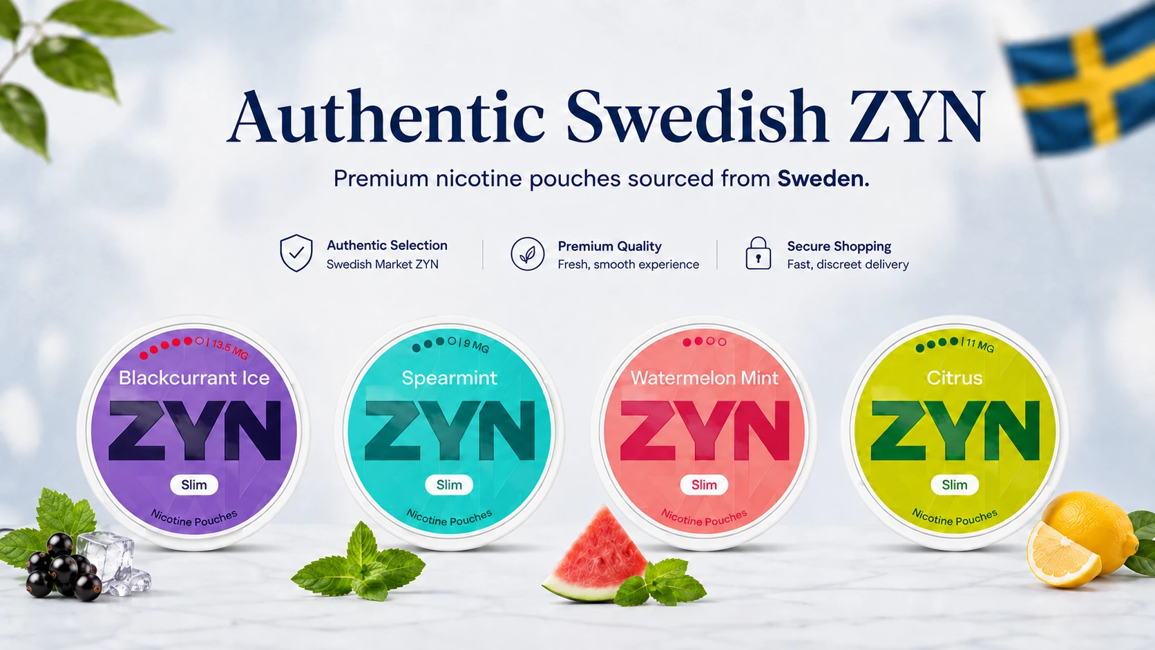 Authentic Swedish ZYN nicotine pouches available in Canada