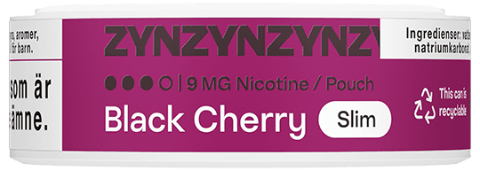 ZYN Black Cherry 9mg can label