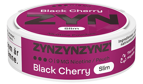 ZYN Black Cherry 9mg can side view