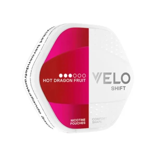 VELO Shift Hot Dragon Fruit 8mg Sweden Angle Left VELO Shift Hot Dragon Fruit 8mg nicotine pouches Sweden angle left