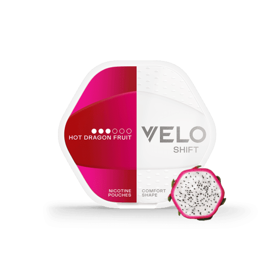 VELO Shift Hot Dragon Fruit 8mg nicotine pouches Sweden front
