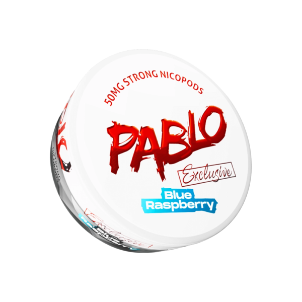 Pablo Exclusive Blue Raspberry 30mg nicotine pouches European Market angled can